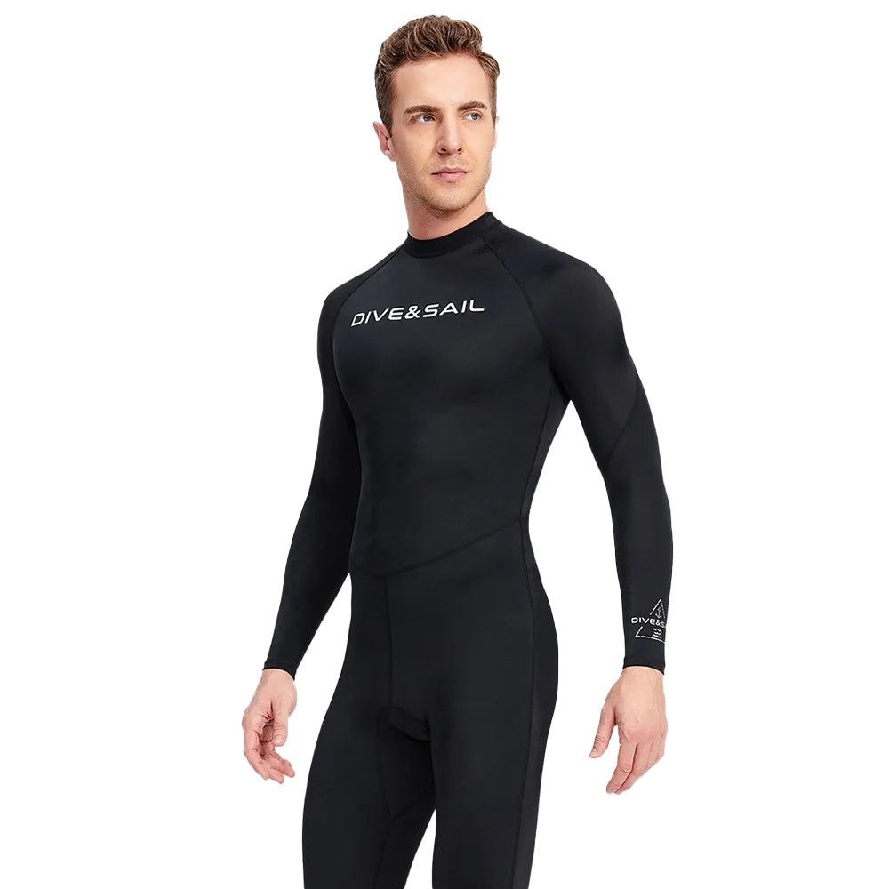 Men One Piece Swimsuit Long Sleeve Surf Suit D890