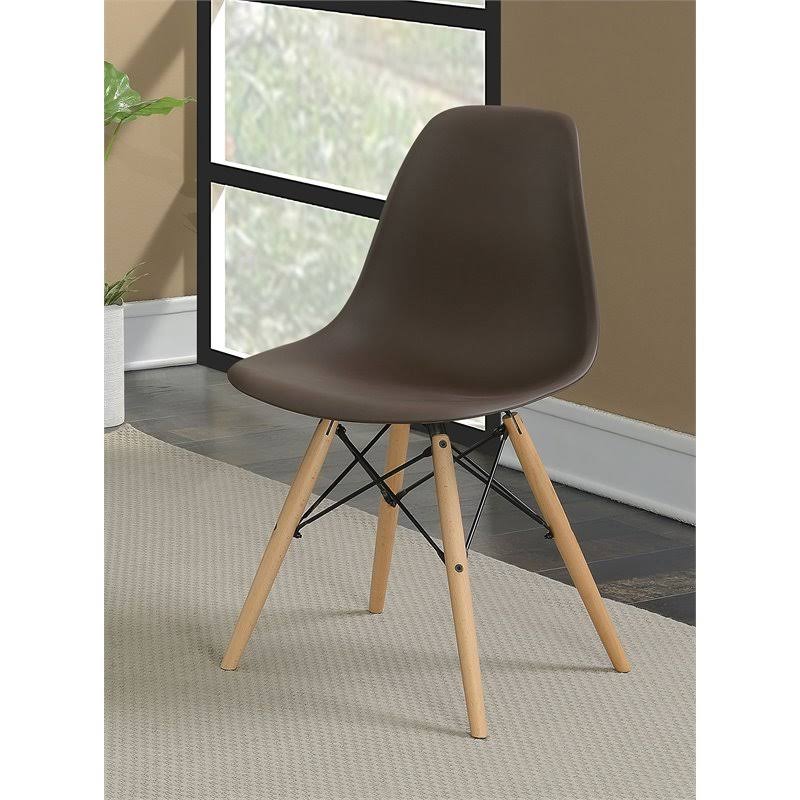 Brown Plastic Dining Side Chair (Set of 2) W432688