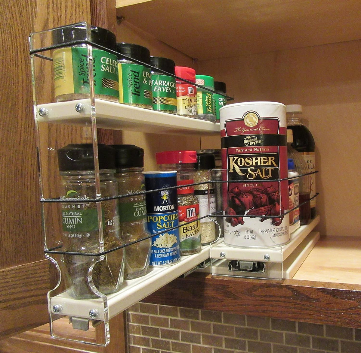 Combo 2 Tier Spice Rack Drawer and Storage Organizer Drawer L791