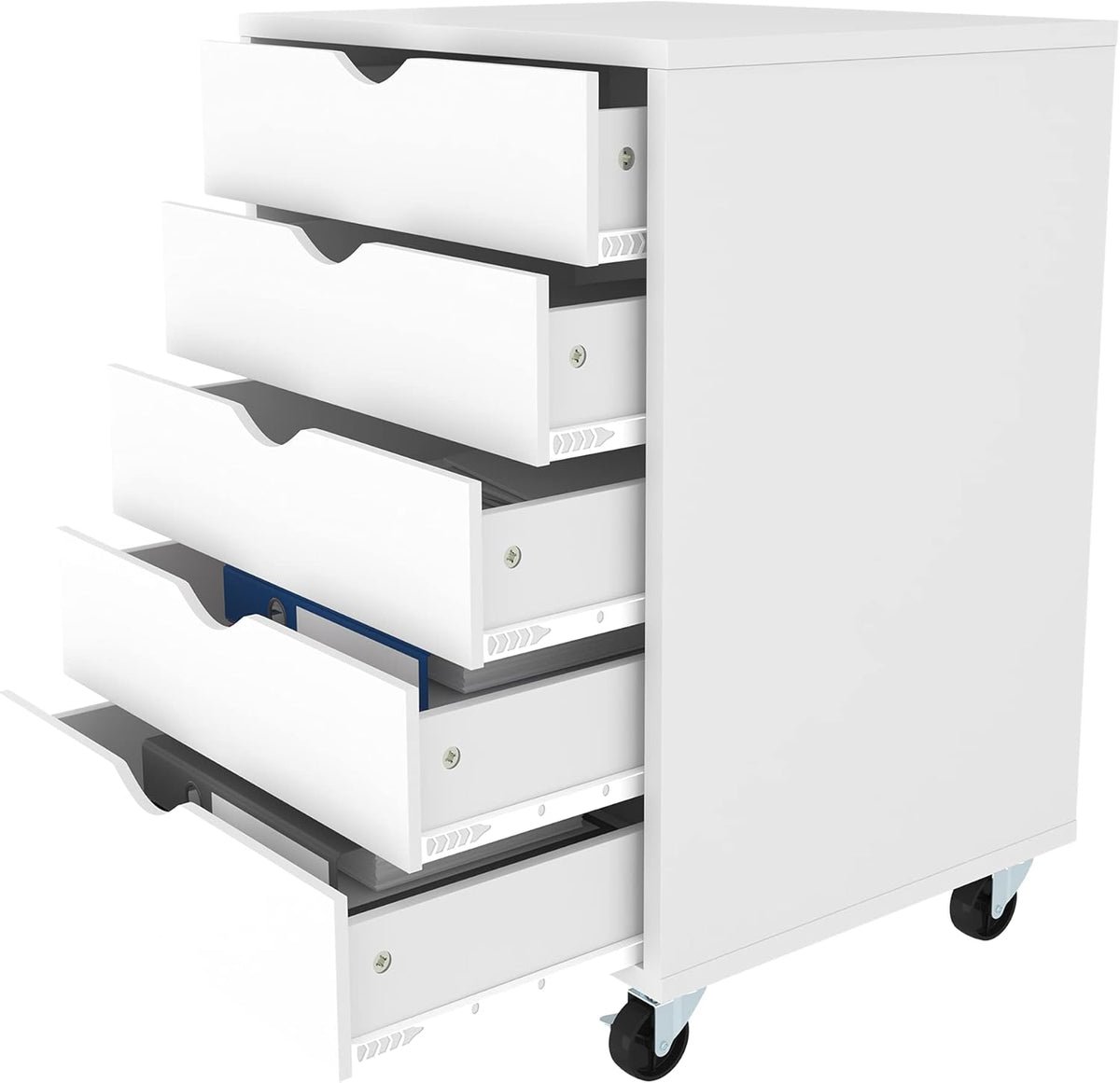 Black 5 Drawer Mobile File Cabinet X2160