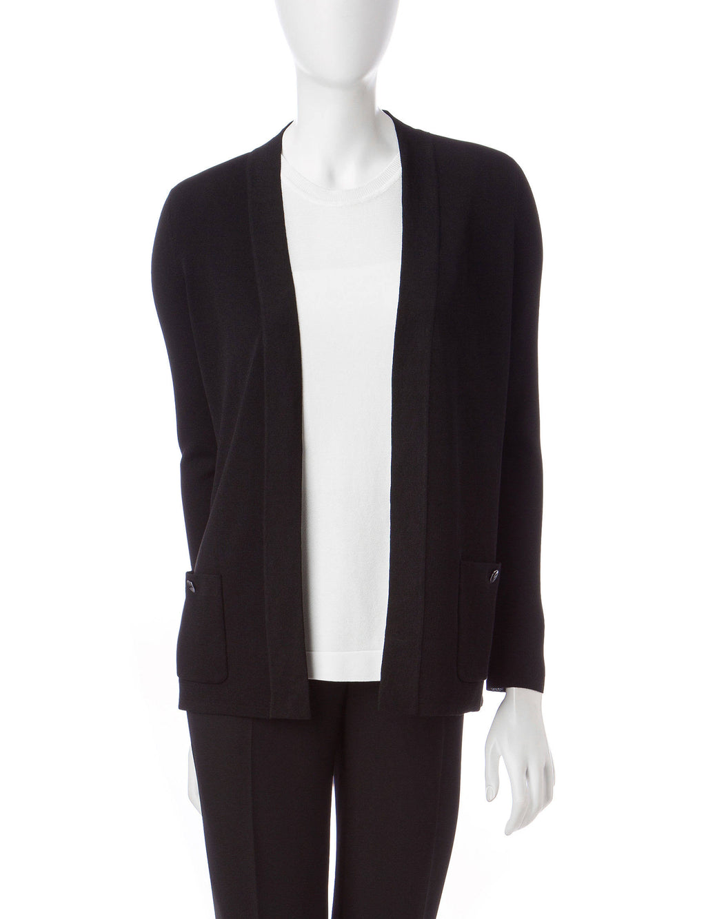 Black Open Front Cardigan F723210