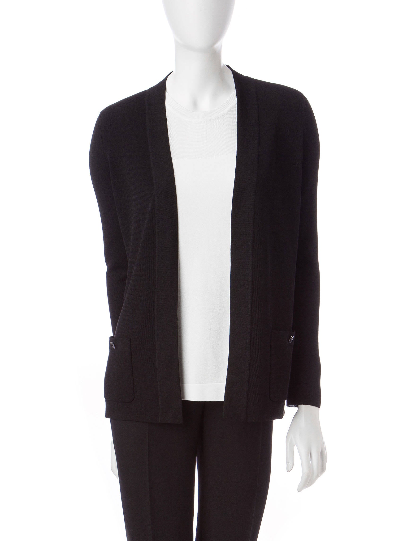 Black Open Front Cardigan F723210