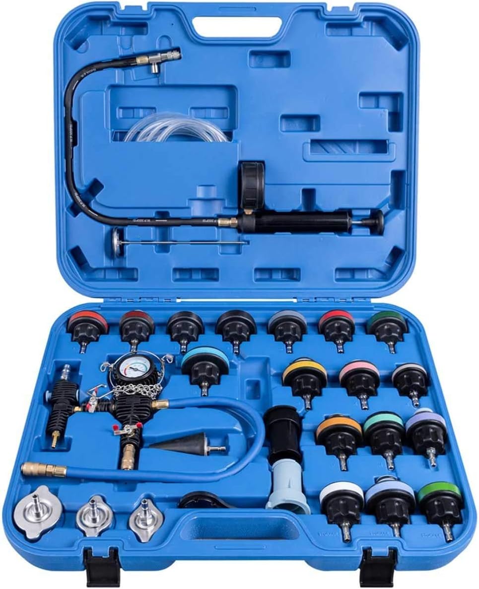 28-Piece Universal Radiator Pressure Tester Vacuum Type Cooling System Tool Kit with Carrying Case R616553