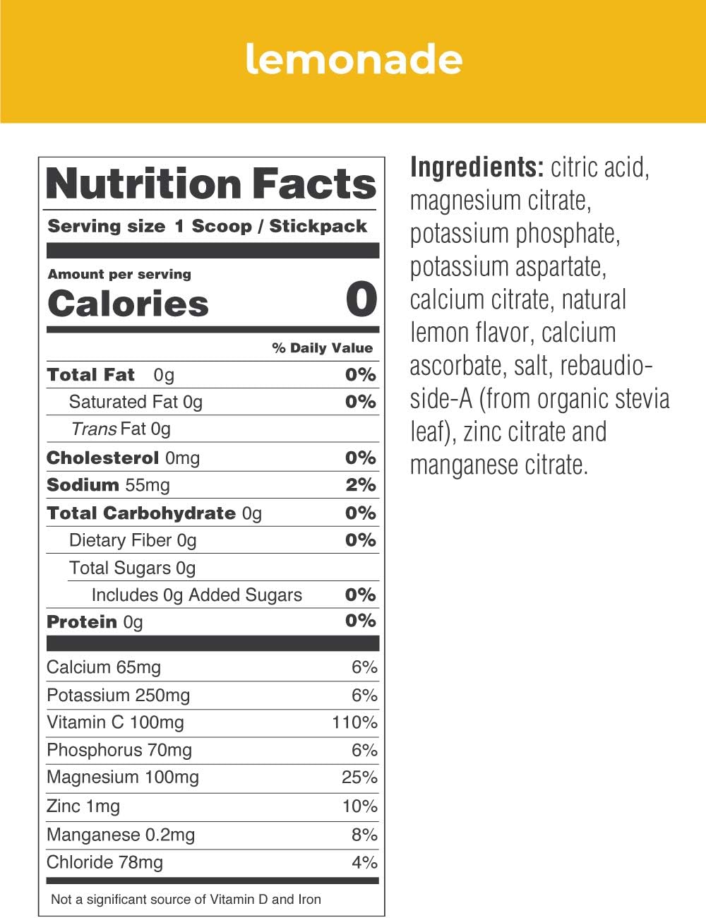 Lemonade Electrolyte Powder, 90 Servings, 11.1 Ounce R4420