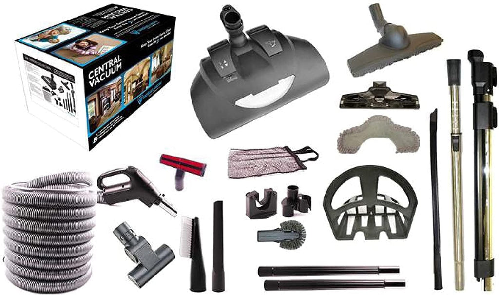 Central Vacuum Kit with Pigtail Hose, Power Head & Tools (35' Direct Connect) K3315
