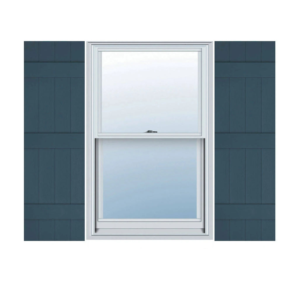 Classic Blue Vinyl Board-n-Batten Shutters V6823