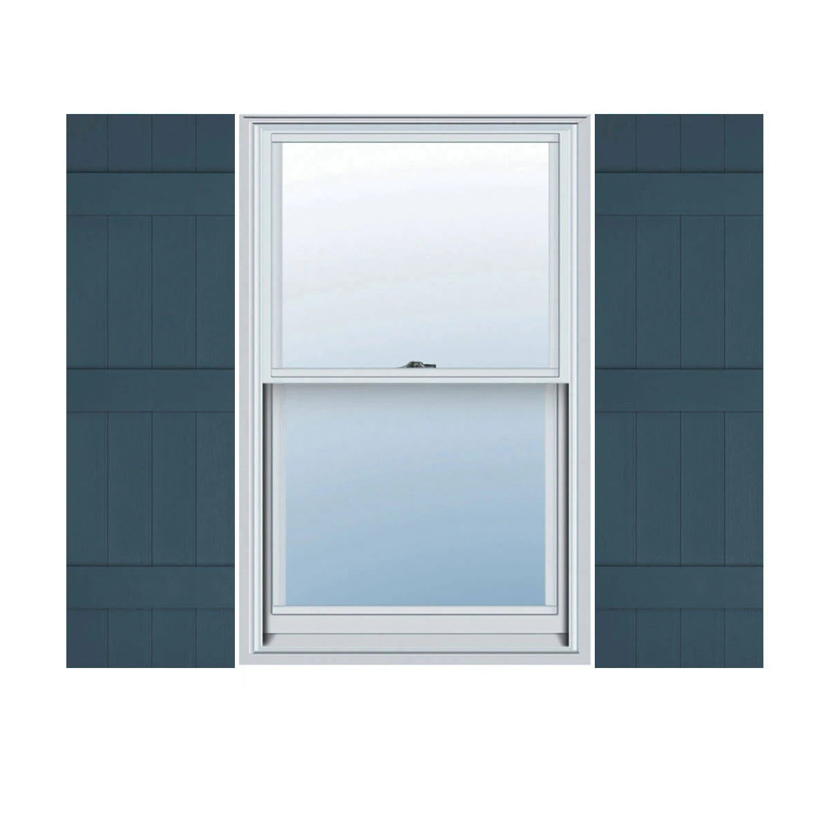 Classic Blue Vinyl Board-n-Batten Shutters V6823