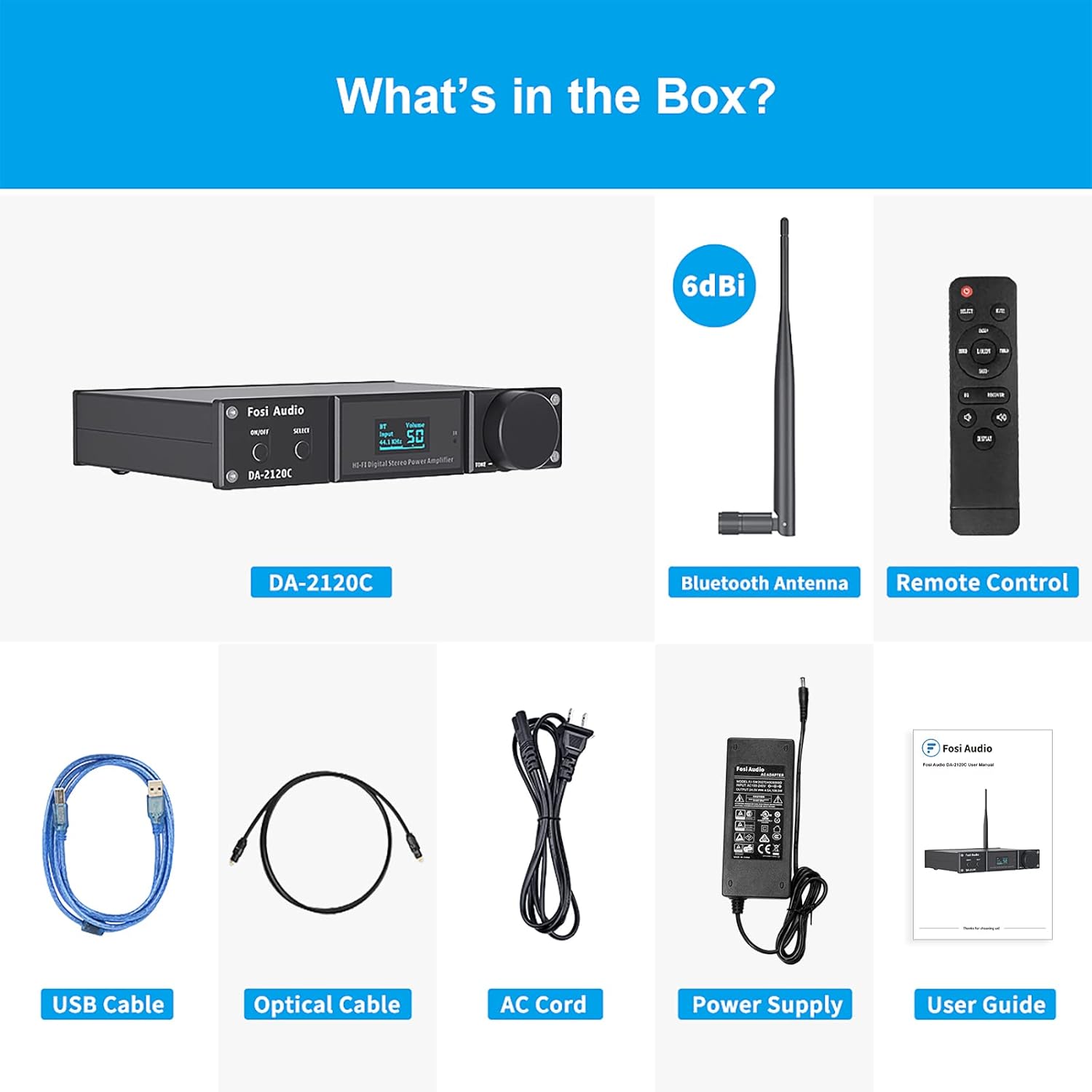 Bluetooth 5.0 Stereo Amplifier 240W 2.1 Channel Class D Compact Mini Power Amp D345398