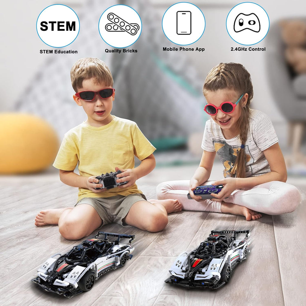Rechargeable RC & APP Controlled Model Car Building Kit U9067
